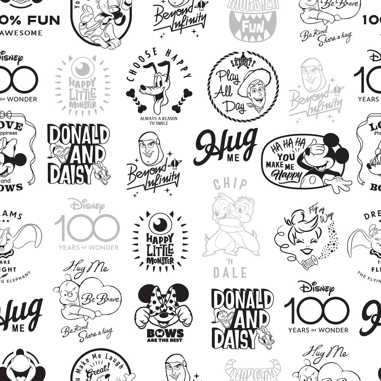 RoomMates Disney 100th Anniversary Icons Black Peel & Stick Wallpaper